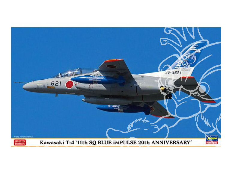 Hasegawa maquette avion 02210 Kawasaki T-4 "11th SQ Blue Impulse 20th Anniversary" (2 kits) Limited Edition 1/72