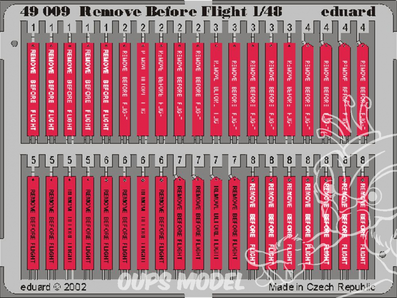 EDUARD photodecoupe avion 49009 Remove before flight 1/48