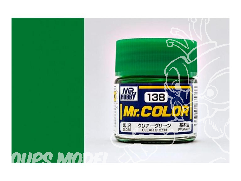 peinture maquette Mr Color C138 Vert translucide brillant 10ml