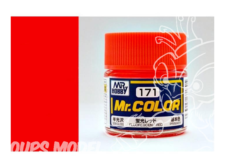 peinture maquette Mr Color C171 Rouge Fluorescent 10ml