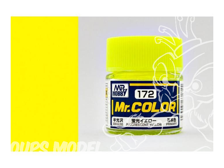 peinture maquette Mr Color C172 Jaune fluorescent 10ml