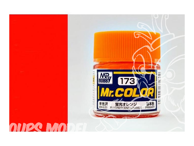 peinture maquette Mr Color C173 Orange fluorescent 10ml