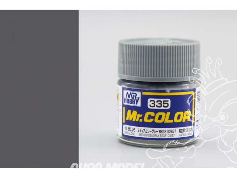 peinture maquette Mr Color C335 Gris mer moyen BS381C/637 satiné 10ml