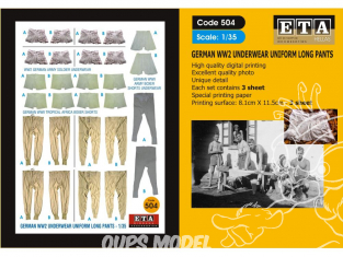 ETA diorama 504 Imprimé Sous-vetements Allemands WWII 1/35