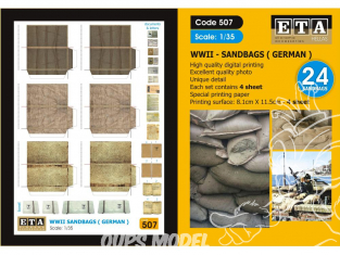 ETA diorama 507 Imprimé Sacs de sable Allemand WWII 1/35