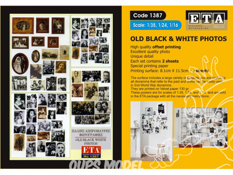 ETA diorama 1387 Imprimé Photos Anciennes noir et blanc 1/35 - 1/24 - 1/16
