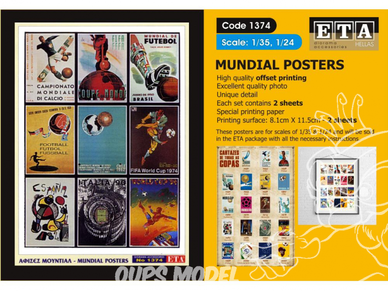 ETA diorama 1374 Imprimé Posters Coupe du monde de Football 1/35 - 1/24