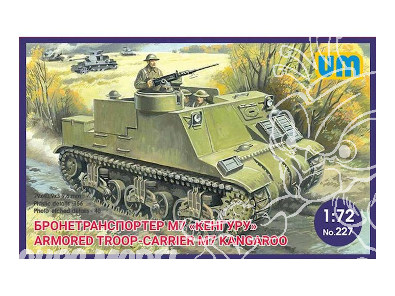 UM Unimodels maquettes militaire 227 US M7 KANGAROO TRANSPORT DE TROUPES BLINDÉ 1943 1/72