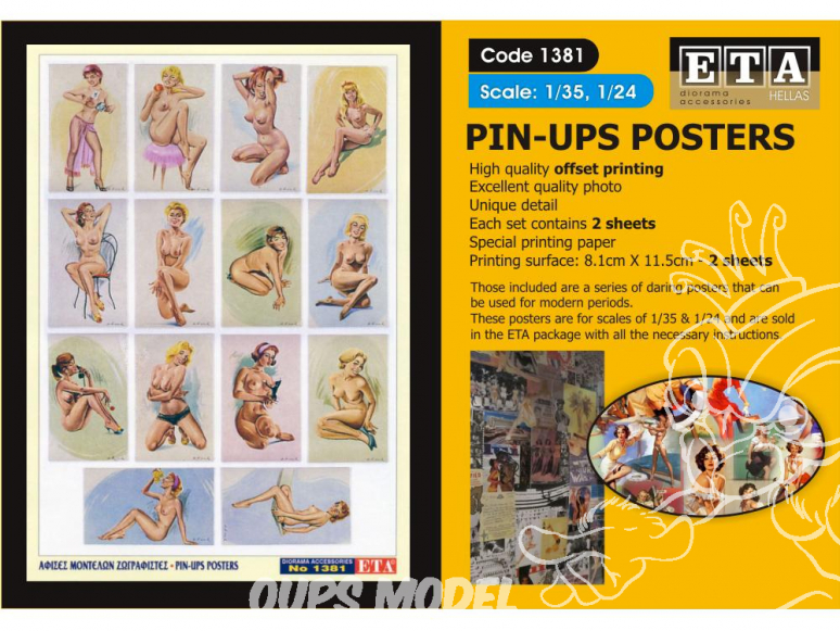 ETA diorama 1381 Imprimé Posters Pin-up 1/35 - 1/24