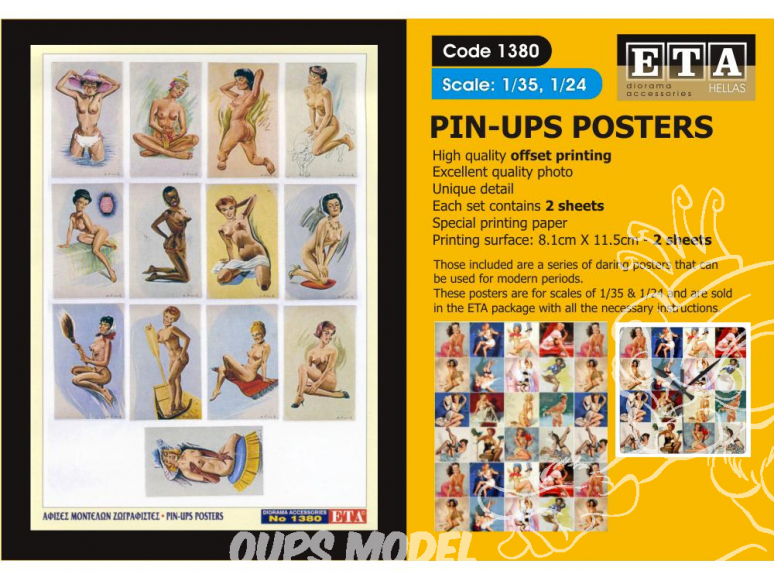 ETA diorama 1380 Imprimé Posters Pin-up 1/35 - 1/24