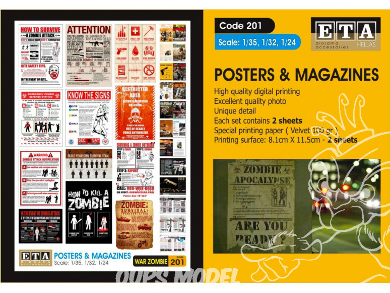 ETA diorama 201 Imprimé Posters & Magazines - Zombi 1/35 - 1/32 - 1/24