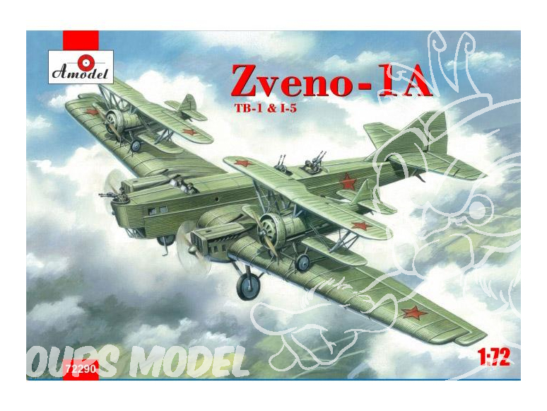 Amodel maquettes avion 72290 ZVENO-1A (TB-1 et I-5) 1941 1/72