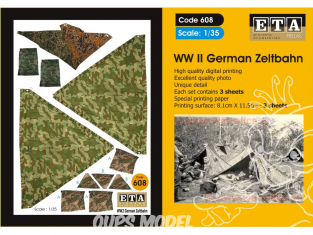 ETA diorama 608 Imprimé Zeltbahn Allemand WWII 1/35