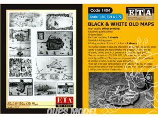 ETA diorama 1404 Imprimé Cartes anciennes Noir et blanc 1/35 - 1/48 - 1/72 - 1/76
