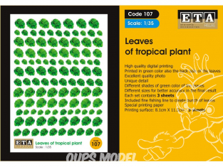 ETA diorama 107 Imprimé Feuilles plantes tropicales 1/35