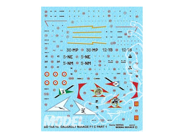 Decalques Berna decals BD144-16 Dassault Mirage F1C 1/144