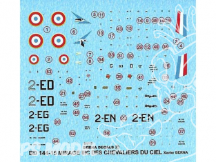 DECALQUES BERNA DECALS BD144-15 Mirage IIIC Les Chevaliers du ciel 1/144