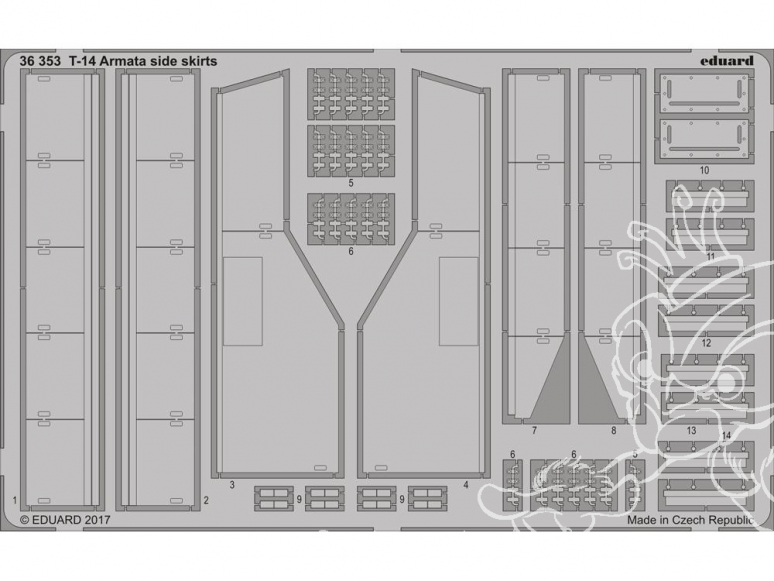 Eduard photodecoupe militaire 36353 Jupes T-14 Armata Zvezda 1/35