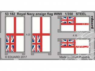 Eduard photodecoupe bateau 53182 Drapeaux Britanniques Royal Navy Metal 1/350