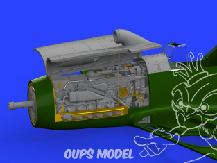 Eduard kit d'amelioration avion brassin 648300 Moteur et Fuselage guns Bf 109F Eduard 1/48