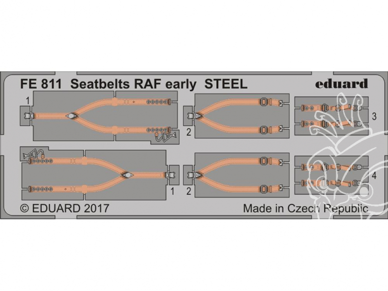 EDUARD photodecoupe avion FE811 Harnais RAF début de production métal 1/48