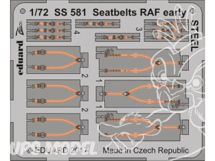 Eduard photodecoupe avion SS581 Harnais RAF début de production Métal 1/72