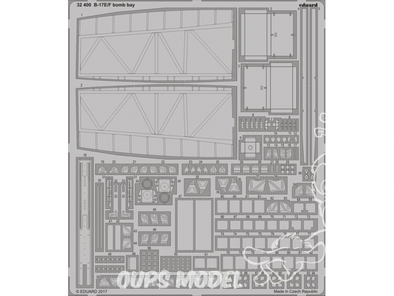 Eduard photodécoupe avion 32400 Baie de bombes B-17E/F Memphis Belle Hk Models 1/32