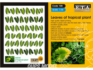 ETA diorama 108 Imprimé Feuilles plantes tropicales 1/35