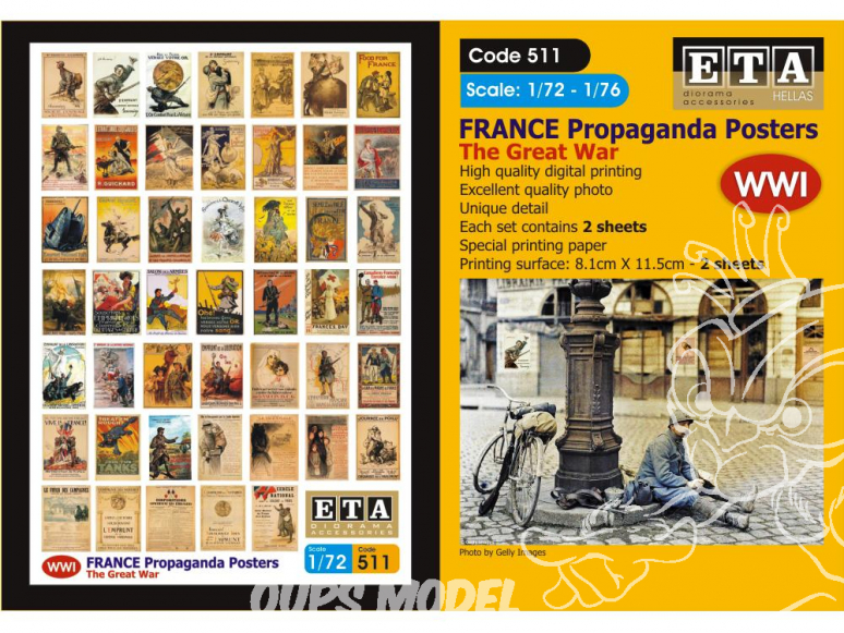 ETA diorama 511 Imprimé Affiches - Posters propagande France WWI 1/72 - 1/76