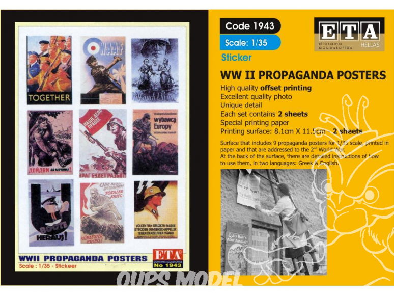 ETA diorama 1943 Imprimé Affiches Propagande WWII Stickers 1/35