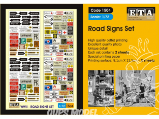 ETA diorama 1504 Imprimé Panneaux routiers WWII 1/72 - 1/76
