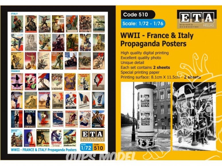 ETA diorama 510 Imprimé Affiches - Posters propagande France - Italie WWII 1/72 - 1/76