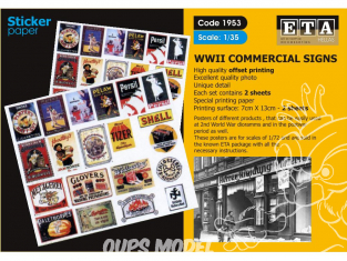 ETA diorama 1953 Imprimé Enseignes - Panneaux publicitaires WWII Stickers 1/35