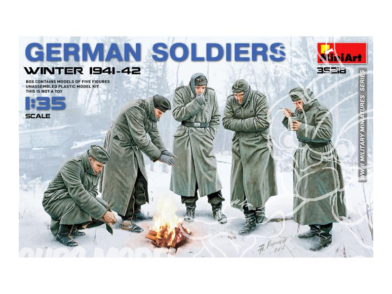 Mini Art personnages militaires 35218 5 Soldats Allemand au repos Hivers 1941-42 1/35