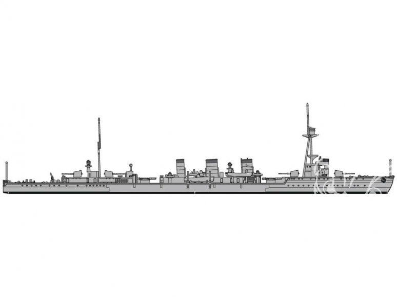 Hasegawa maquette bateau 30038 Croiseur léger Japonais Tenryu Super detail 1/700