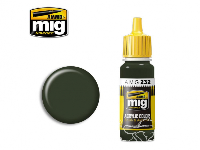 MIG peinture authentique 232 Vert noir RLM70 17ml