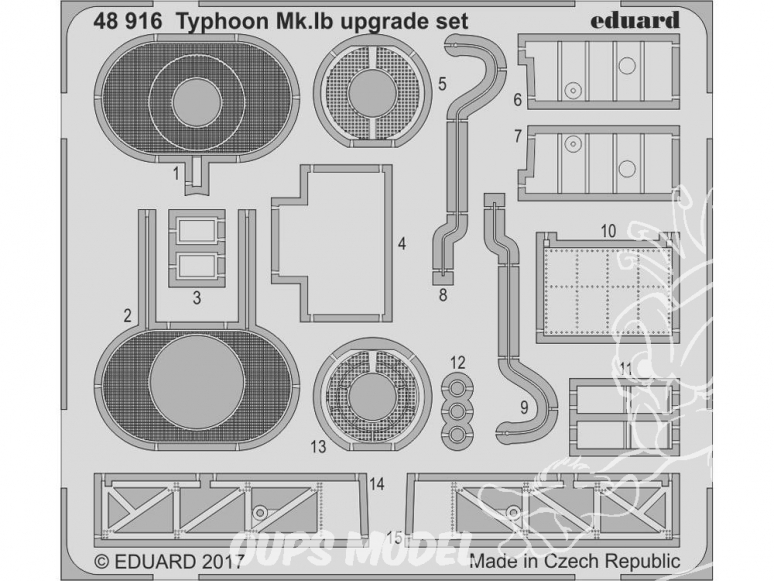 EDUARD photodecoupe avion 48916 Set d'amélioration Typhoon Mk.Ib Eduard 1/48