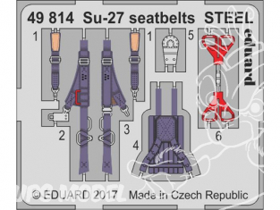 EDUARD photodecoupe avion 49814 Harnais métal Sukhoi Su-27 Hobby Boss 1/48