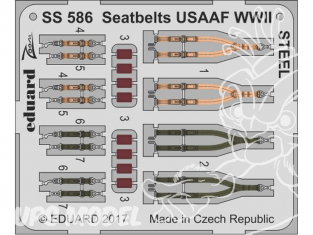 Eduard photodecoupe avion SS586 Harnais USAAF WWII Métal 1/72