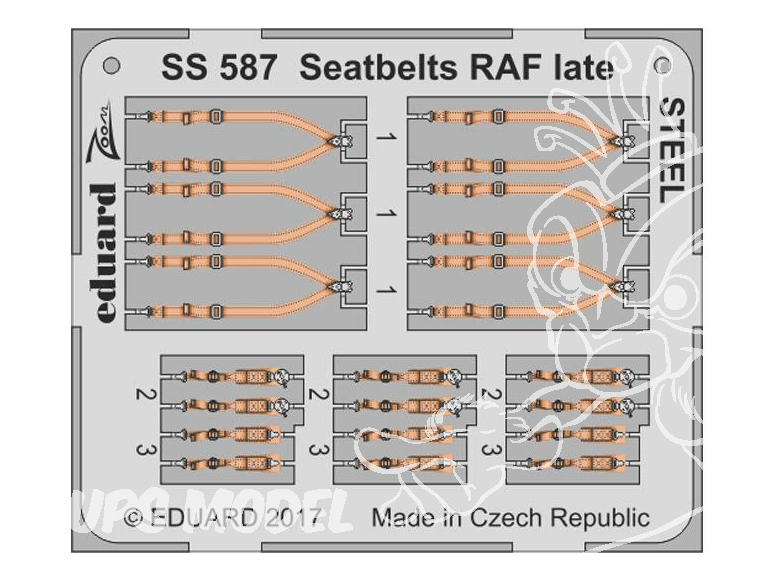 Eduard photodecoupe avion SS587 Harnais RAF Fin de production Métal 1/72