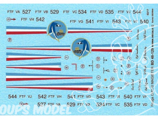 DECALQUES BERNA DECALS BD48-129 Fouga CM 170 Patrouille de france 1/48