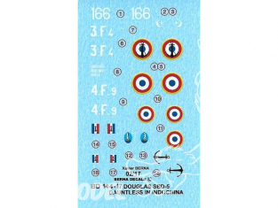 DECALQUES BERNA DECALS BD144-17 Douglas SBD-5 Dauntless Indochine 1/144