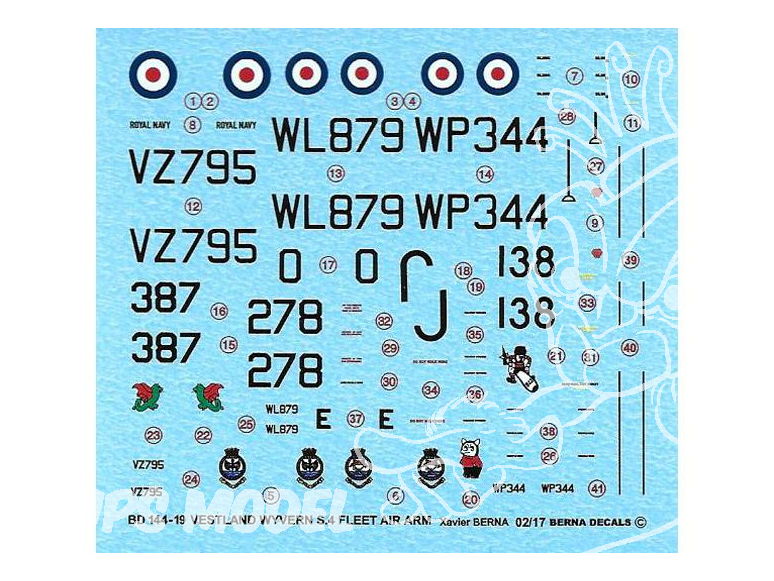 DECALQUES BERNA DECALS BD144-19 Westland Wyvern S.4 1/144