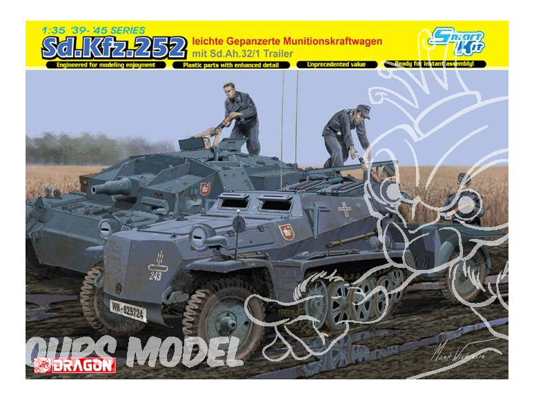 Dragon maquette militaire 6718 Sd.Kfz.252 leichte Gepanzerte Munitionskraftwagen avec remorque Sd.Ah.32/1 1/35