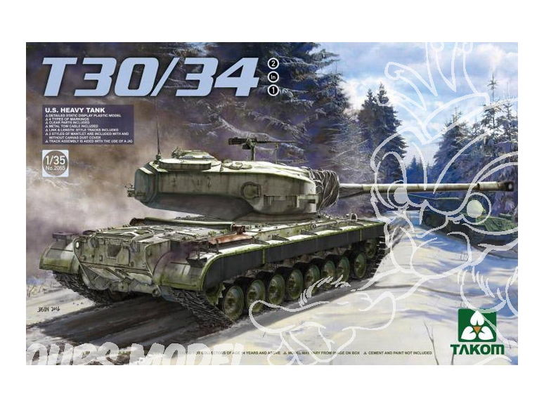 Takom maquette militaire 2065 Char lourd Americain T30/34 1/35