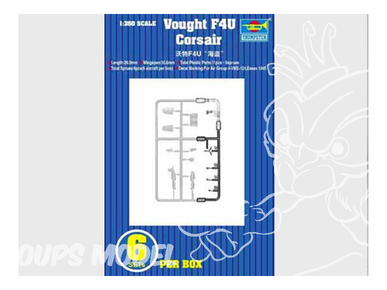 TRUMPETER maquette avion 06209 Set de 6 avions Vought F4U Corsair 1/350