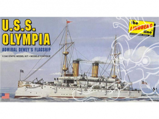 Lindberg maquette bateau HL402 Croiseur USS Olympia (C-6) 1/240