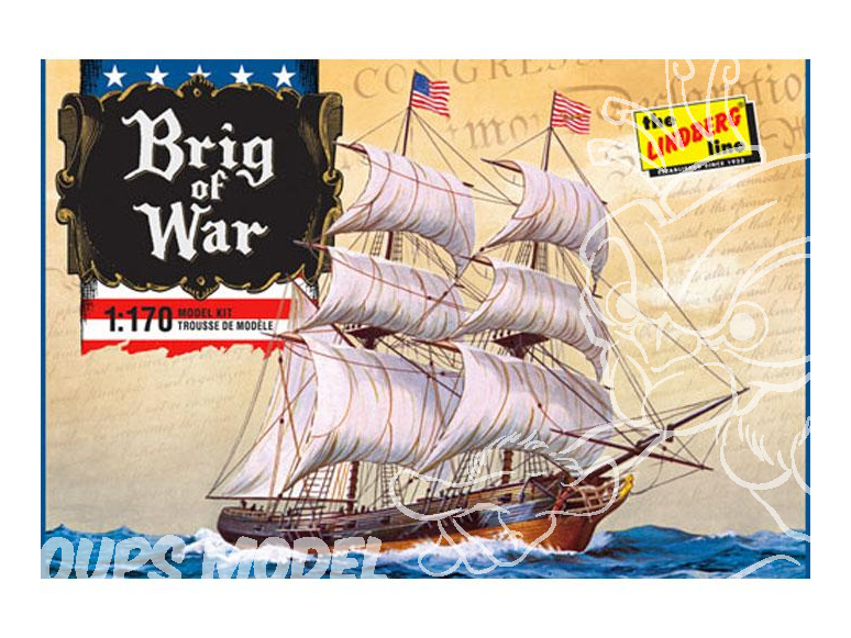 Lindberg maquette bateau HL203 Bateau a voiles BRIG OF WAR 1/170