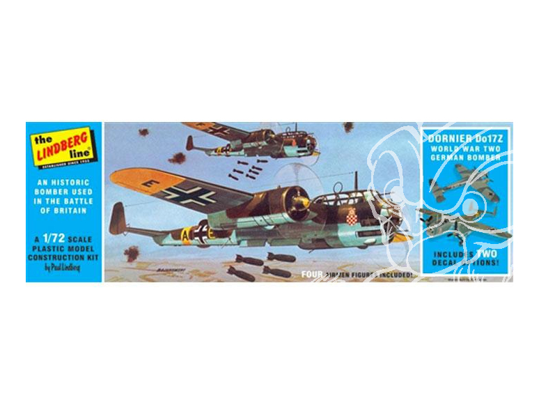 Lindberg maquette AVIONS HL414 Dornier Do17Z Bombardier Allemand 1/72