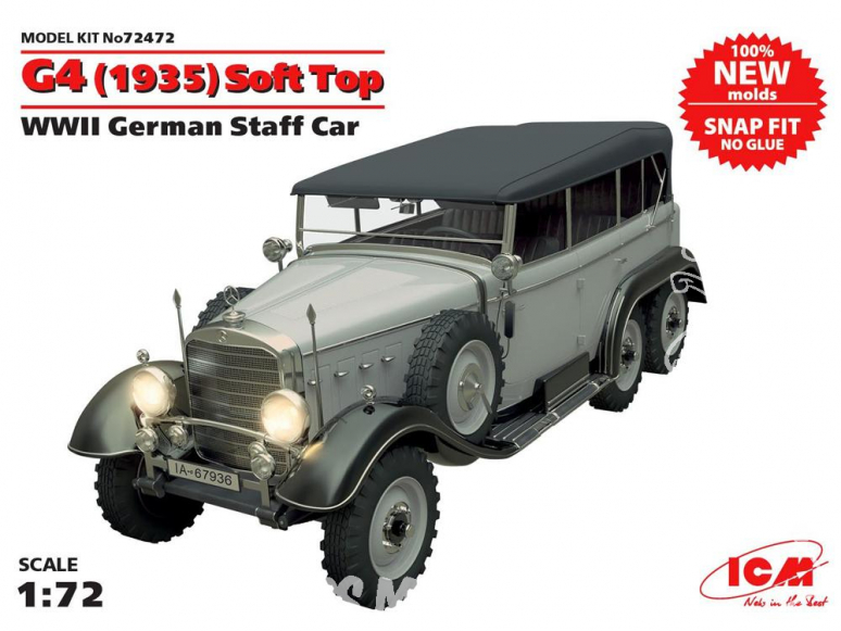 Icm maquette militaire 72472 Mercedes G4 Capote souple 1935 1/72